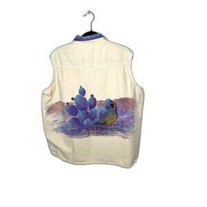 Kikomo Women Vest 22W/22M All over Back Painted Off White Jean Trendy  90's